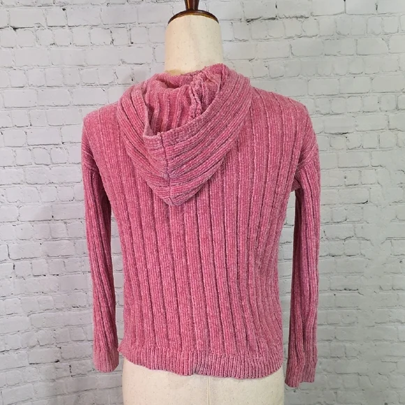 DKNY Pink Ribbed Sweater with Glitter Logo - Picture 4 of 5